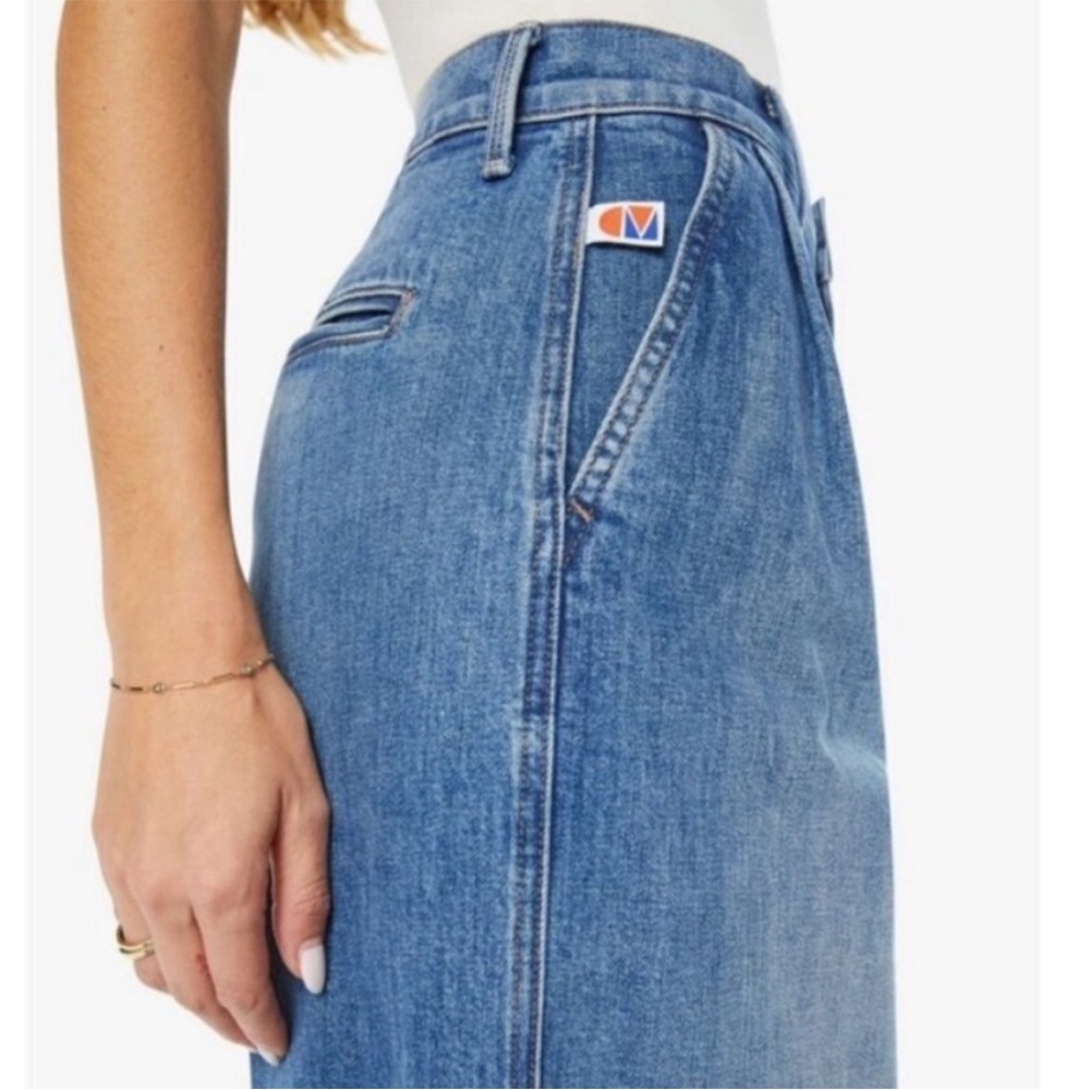 CLARE V x MOTHER PLEATED BELL PREP HEELED WIDE LEG JEANS PLAYING‎ IN PARIS SZ 28 - Picture 5 of 14